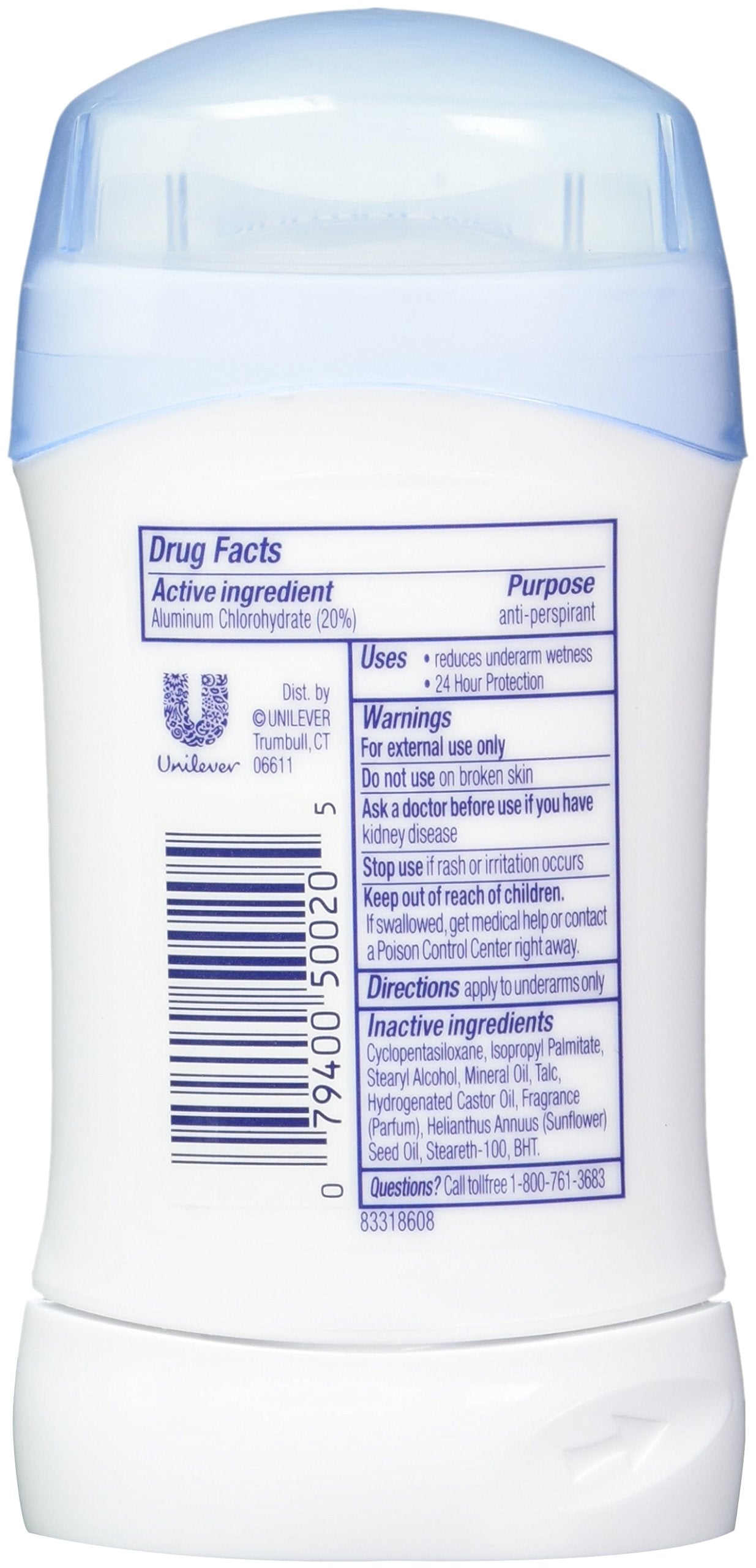 Dove Deodorant 3-pack side view highlights compact travel-friendly size.