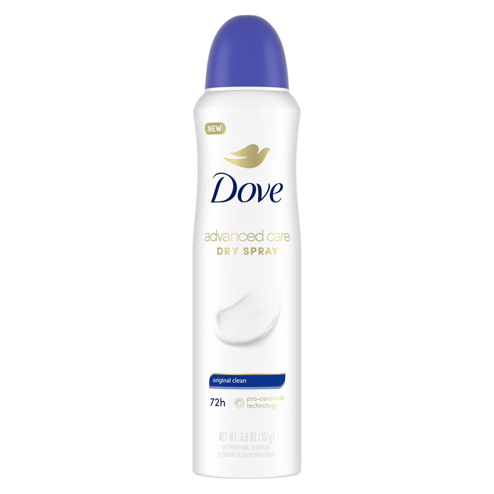 Dove Deodorant Dry Spray Original Clean three-pack front view for on-the-go freshness