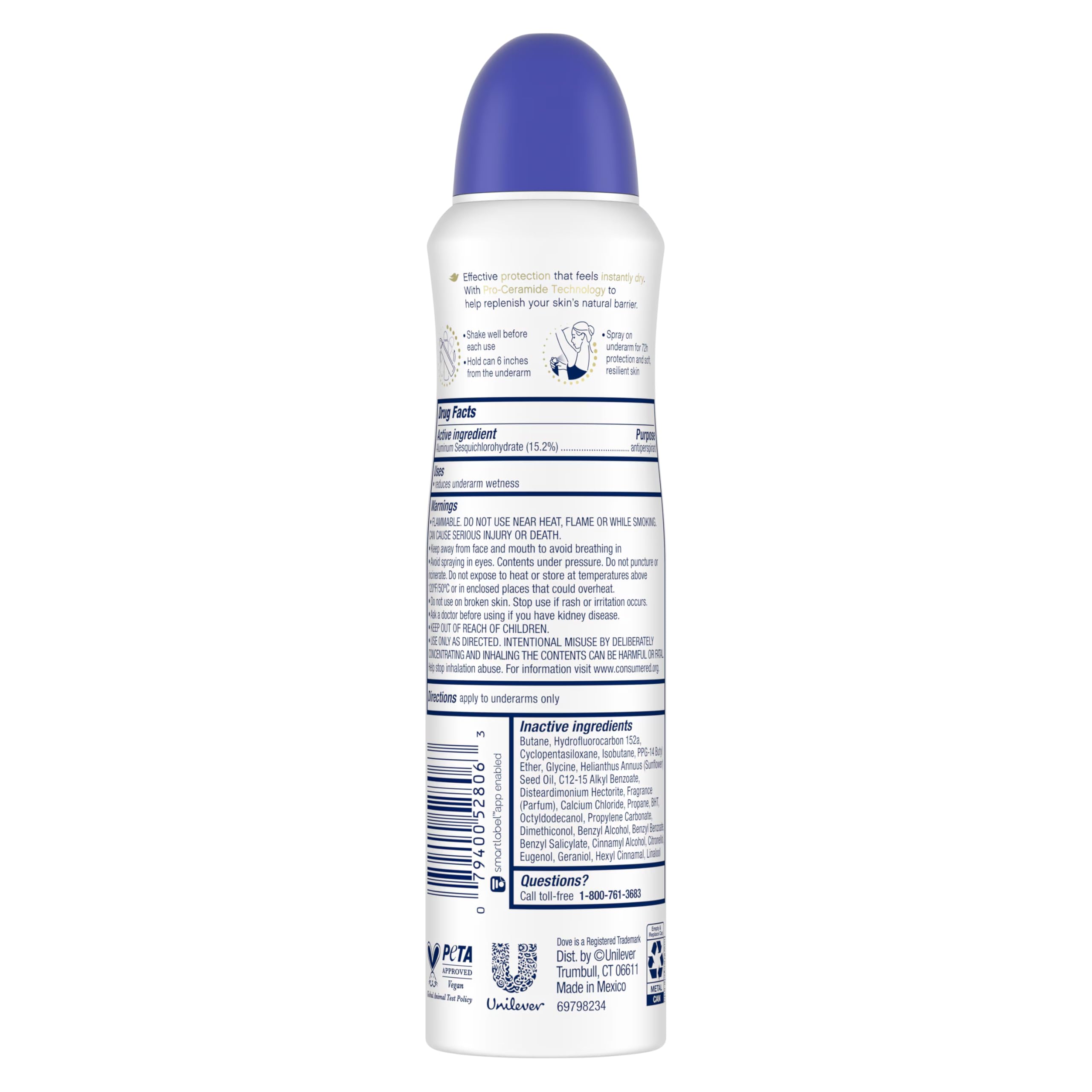 Dove Deodorant Dry Spray Original Clean packaging with three cans for travel and daily use