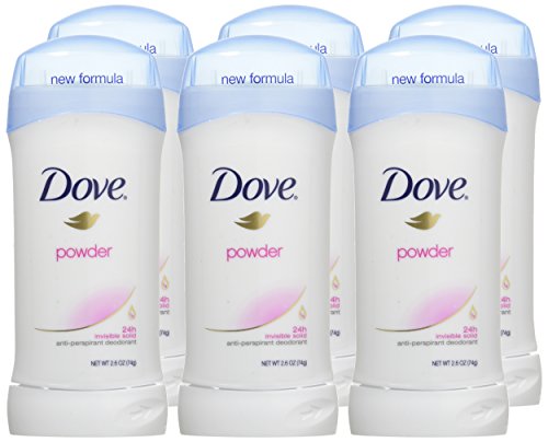 Dove Deodorant stick application swipe shows smooth glide and quick-dry formula.