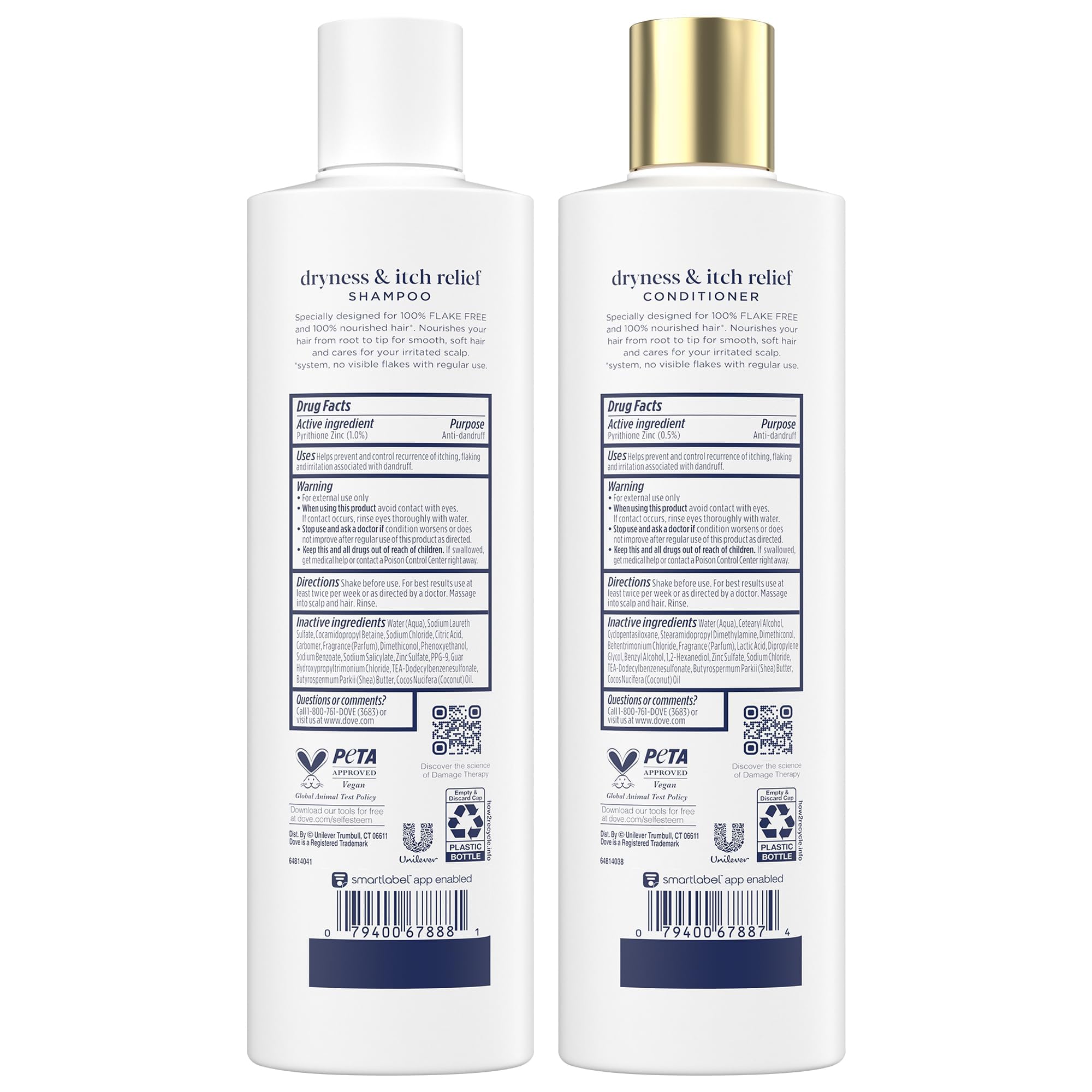 Dove DermaCare conditioner bottle closeup highlighting smooth, manageable hair after use.
