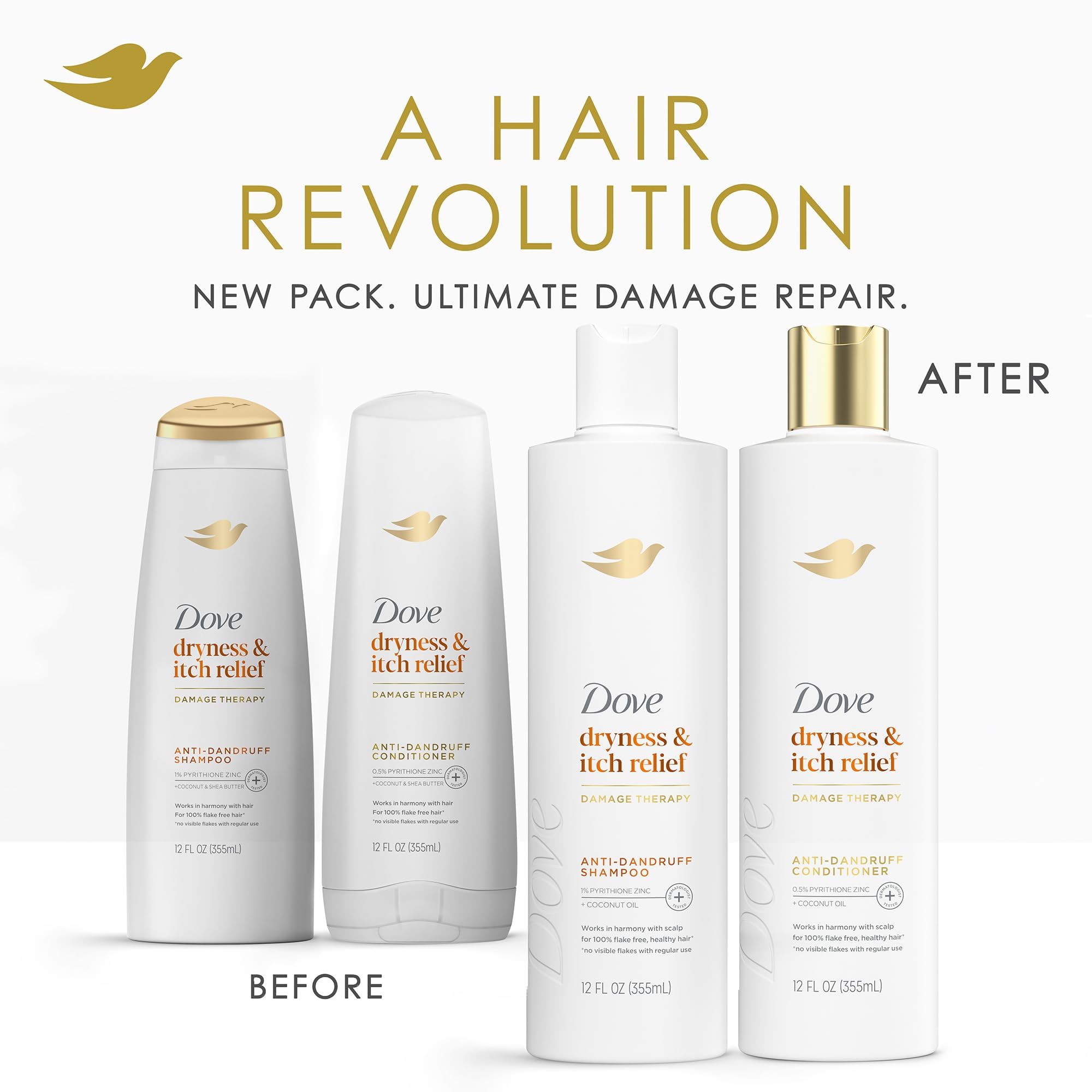 Dove DermaCare healthy-looking hair after wash reflects refreshed routine.