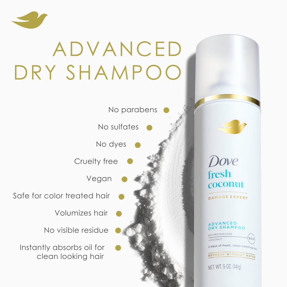 Dove Dry Shampoo shake and spray routine for even distribution