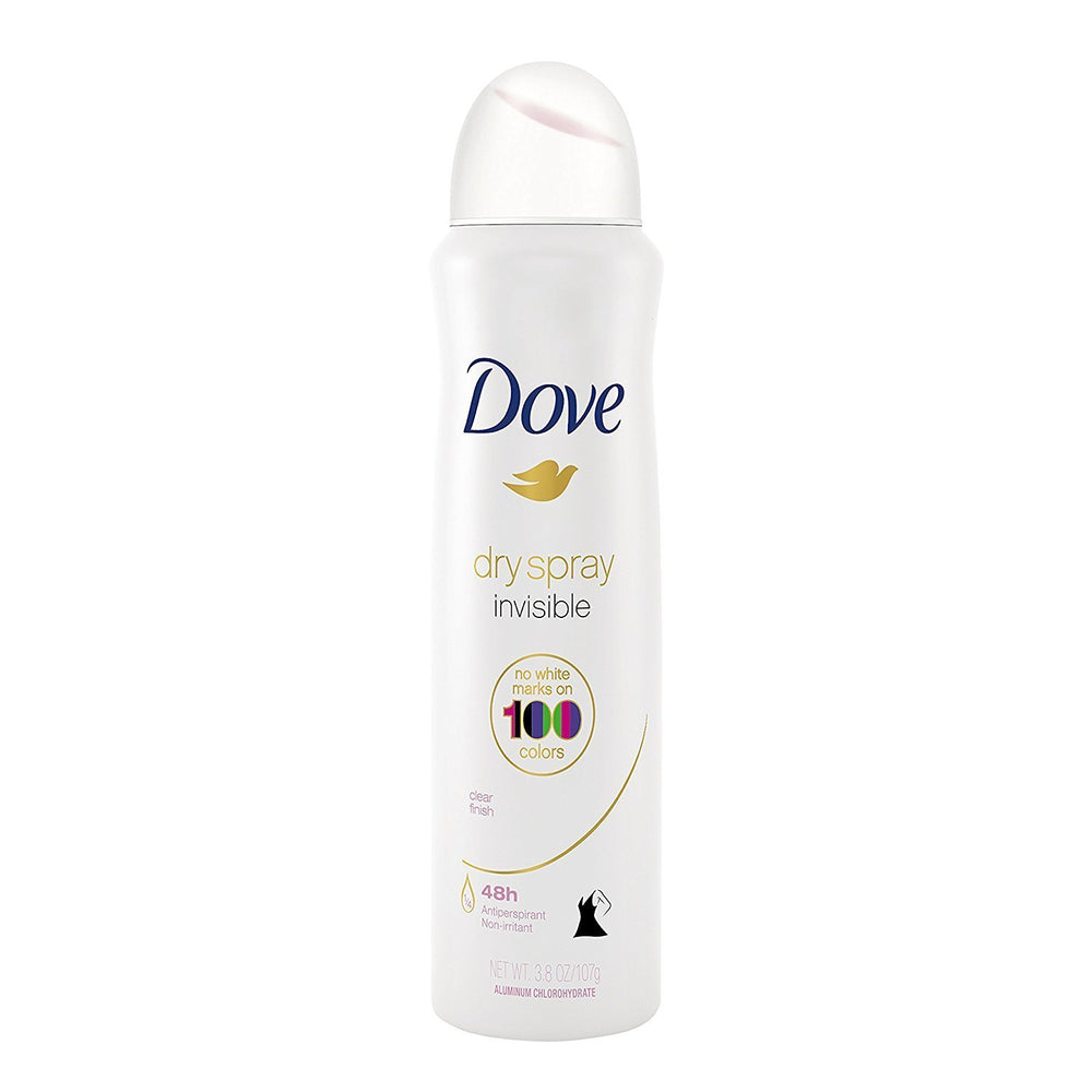 Dove Dry Spray application action shows quick-dry formula for comfortable morning routine