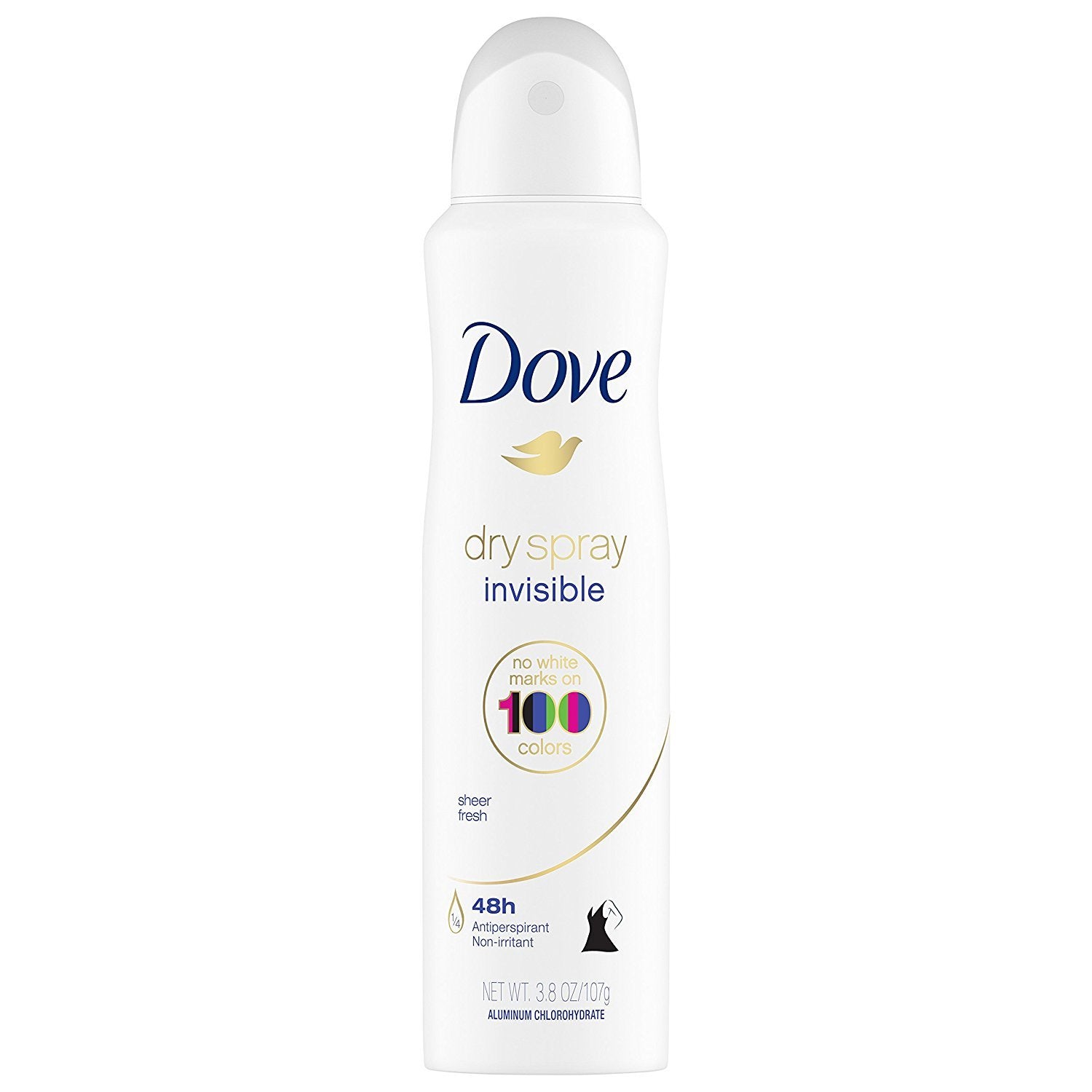Dove Dry Spray Invisible Sheer Fresh nozzle close-up for quick, even application.