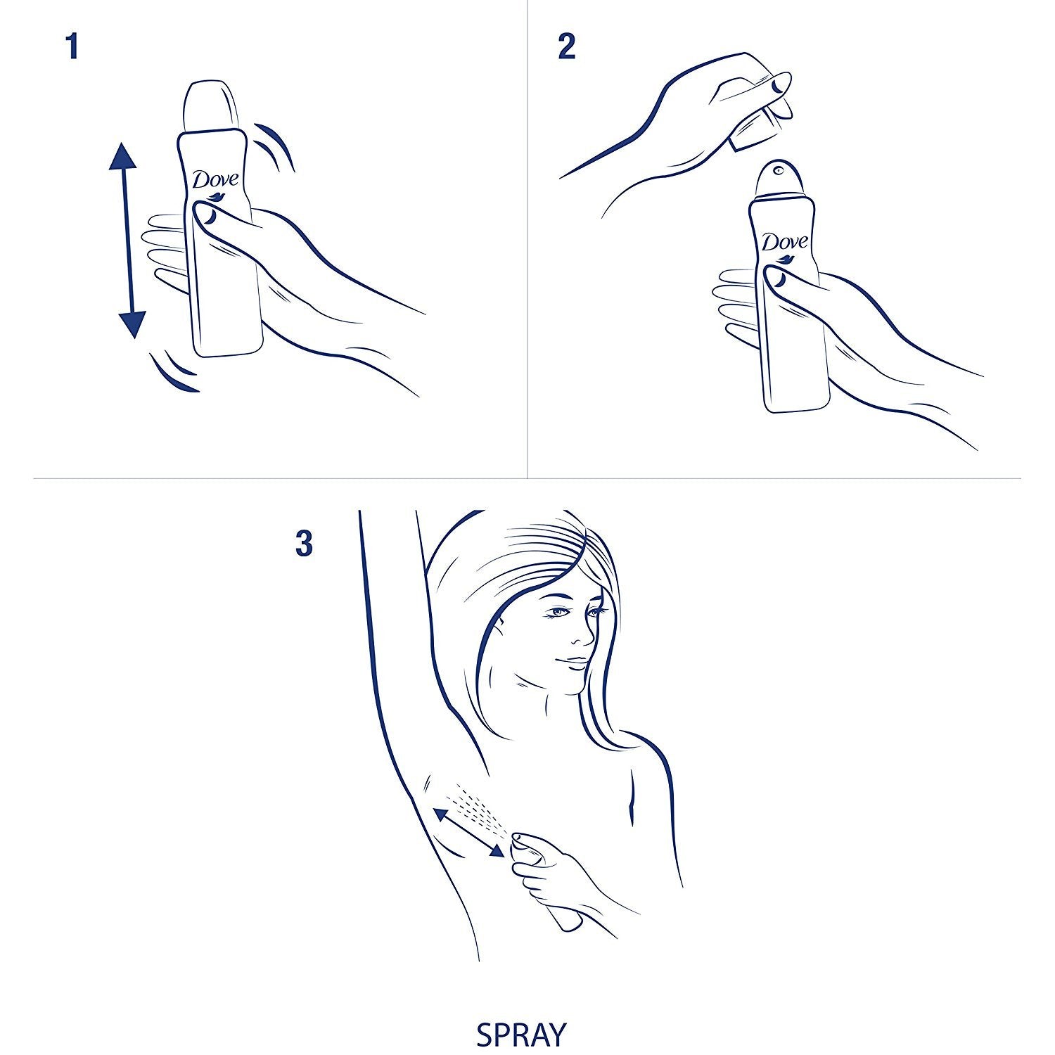 Dove Dry Spray Invisible Sheer Fresh on-skin application demonstrates quick results.