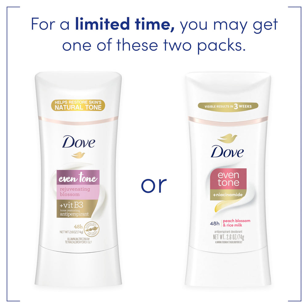 Dove Even Tone peach blossom scent image conveys refreshing floral fragrance.
