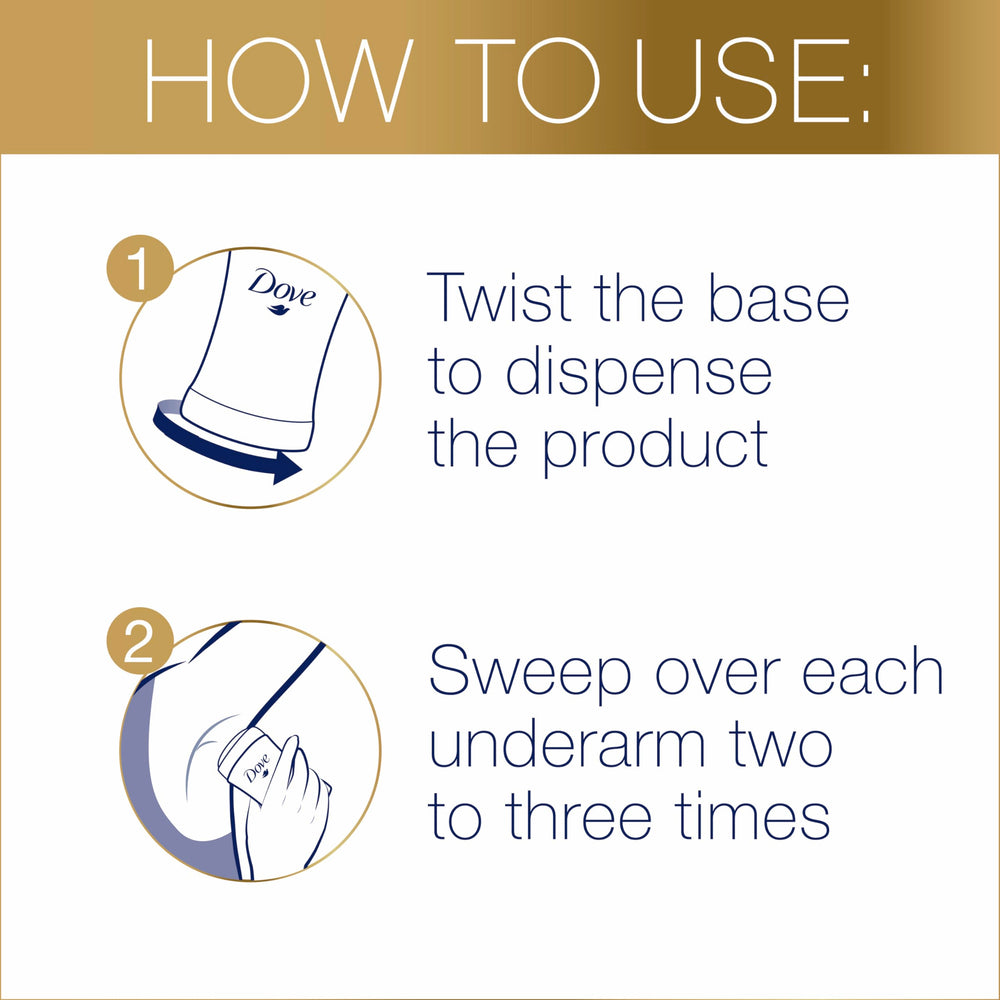 Dove Even Tone glide-on formula leaves no visible residue for a clean look.