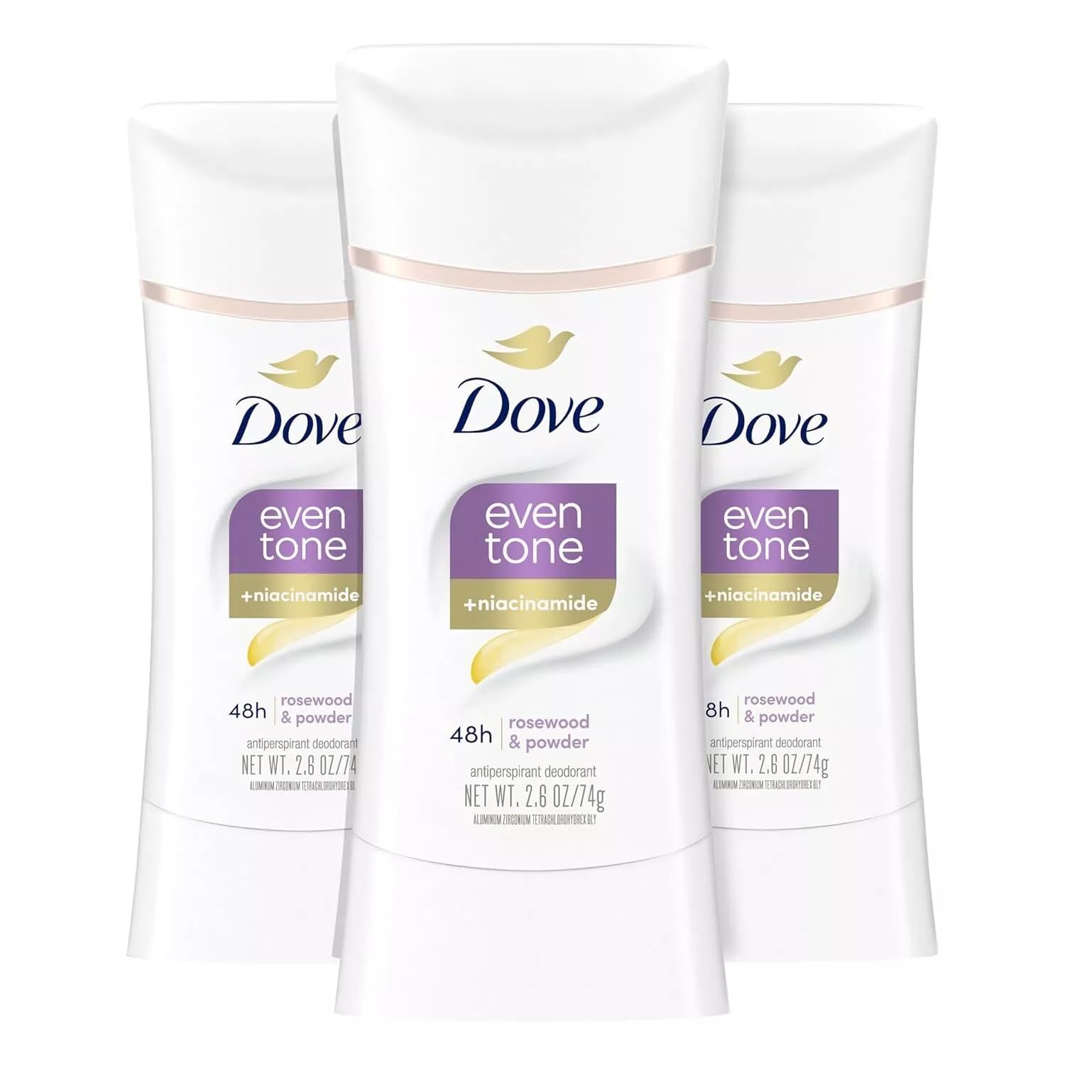 Dove Even Tone packaging shows 3-count bundle for everyday protection