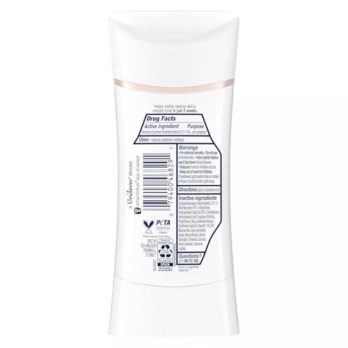 Dove Even Tone rosewood powder deodorant stick twisted open for easy application