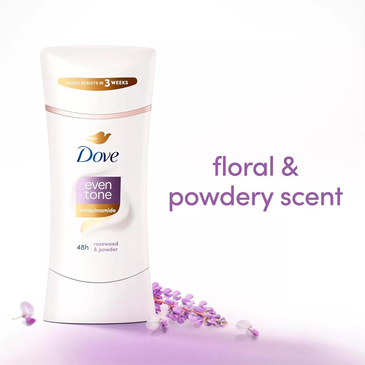 Dove Even Tone underarm swatch demonstrates quick absorption and even tone effect