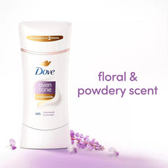Dove Even Tone underarm swatch demonstrates quick absorption and even tone effect
