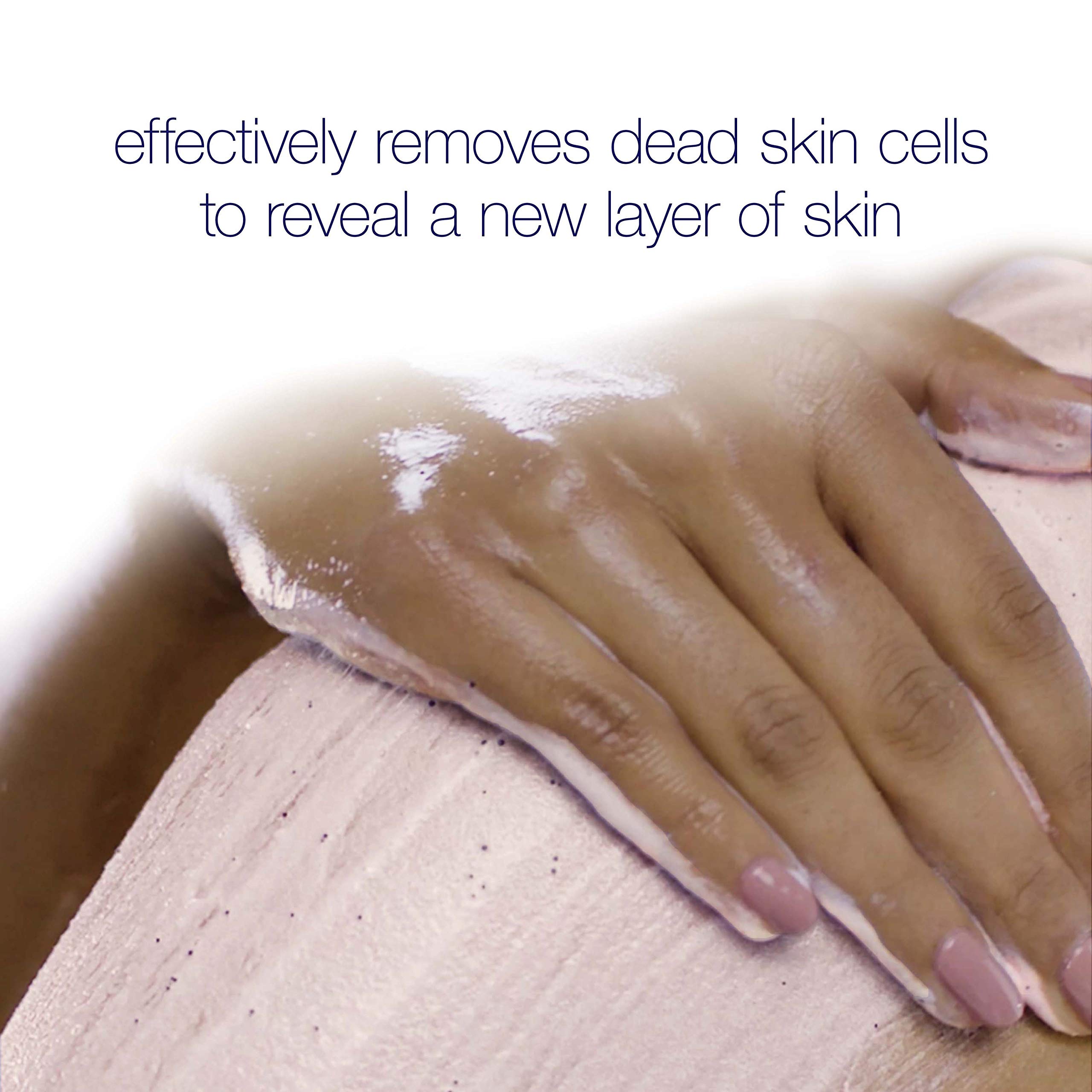 Dove Exfoliating Body Polish being massaged onto skin during routine