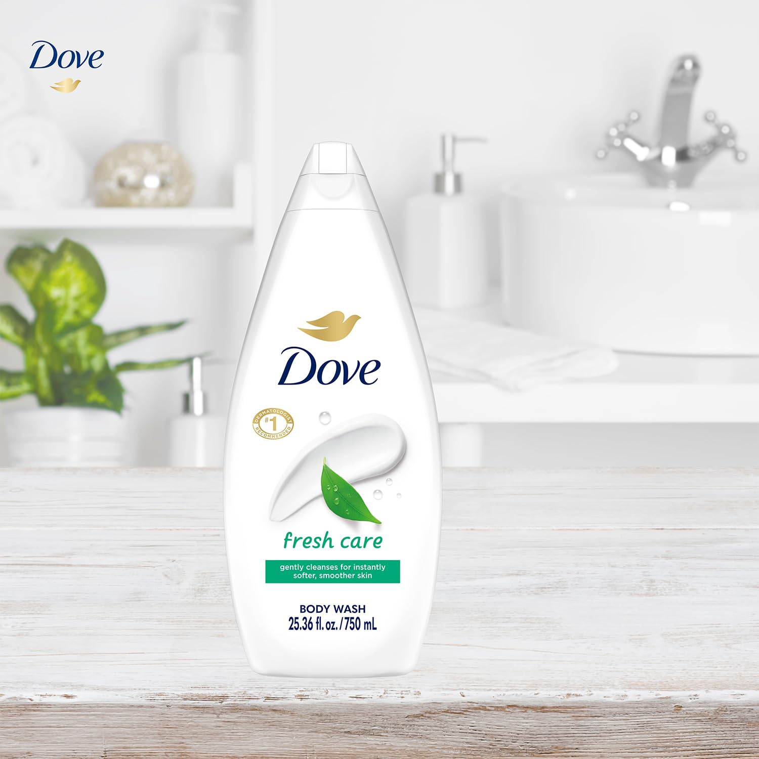 Hands under running water with Dove Fresh Care, feeling cleansing and moisturizing.