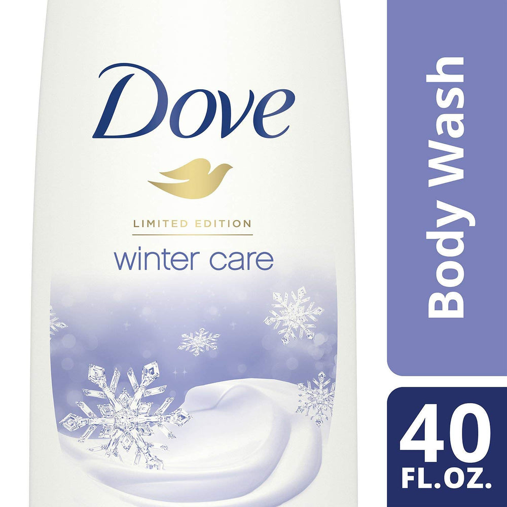 Dove Gel de Ducha Invierno, etiqueta detallada, formulación suave para cuidado diario de la piel.