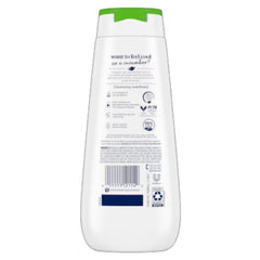Dove Go Fresh cucumber and green tea lather shown for a refreshing cleanse.