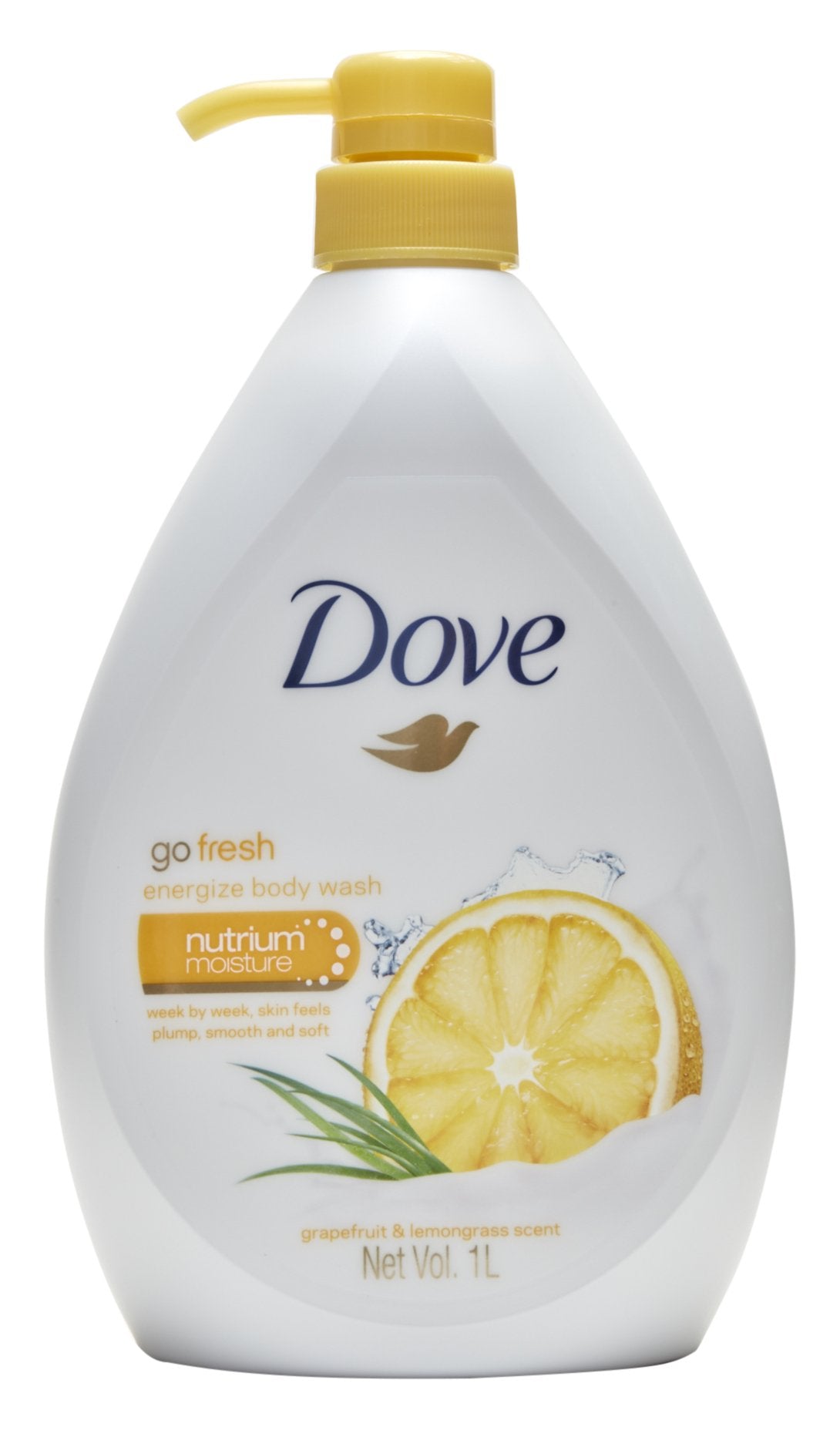 Dove Go Fresh Energize pump bottle highlights refreshing morning routine