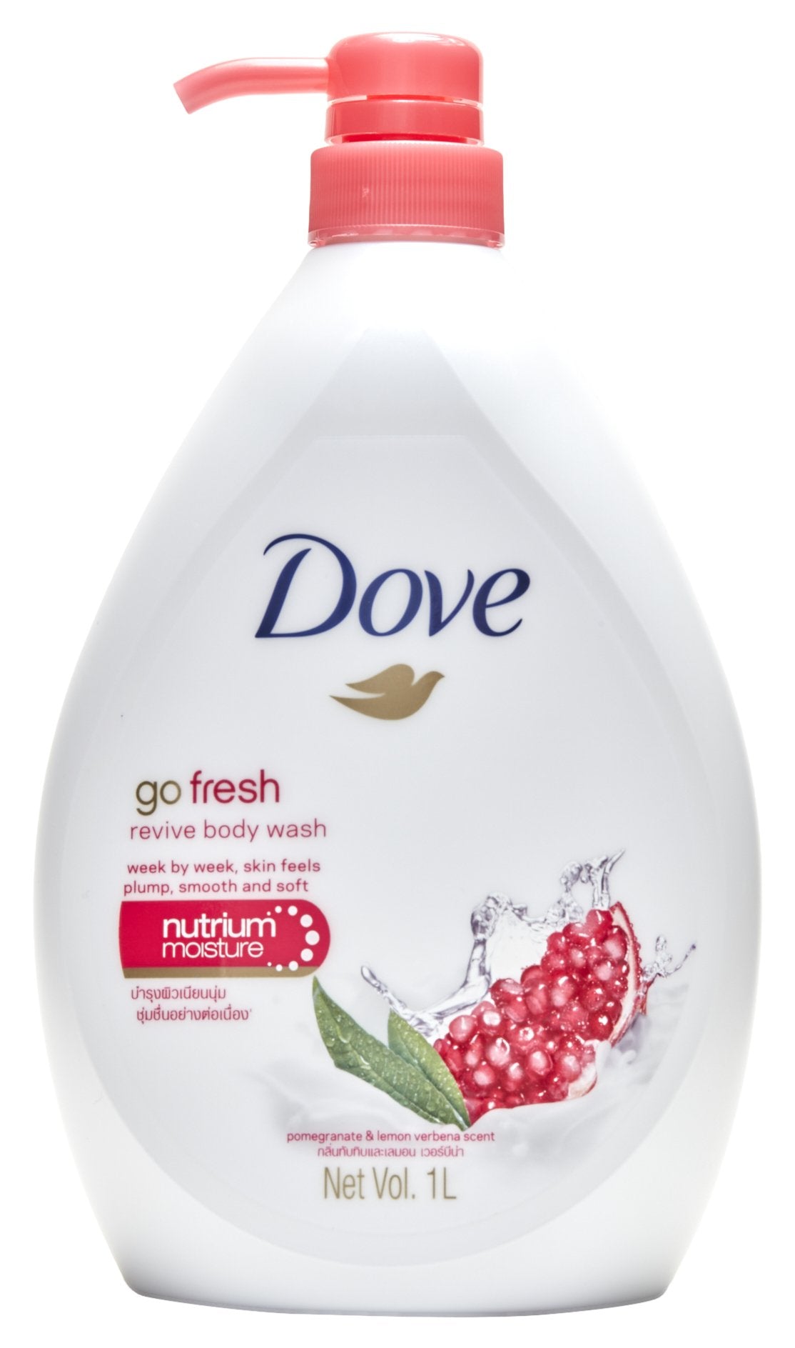 Dove Go Fresh Revive bottle front promotes refreshing daily cleansing