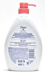 Dove Go Fresh Revive label closeup highlights pomegranate and lemon verbena scent