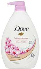 Dove Go Fresh Sakura Blossom bottle promotes moisture and a refreshing scent after shower.