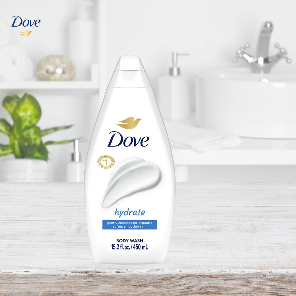 Dove Hydrate Body Wash cruelty-free care supports gentle cleansing for sensitive skin.