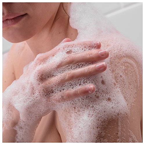 Dove Hydrate Body Wash being rinsed off, leaving refreshed, moisturized skin.
