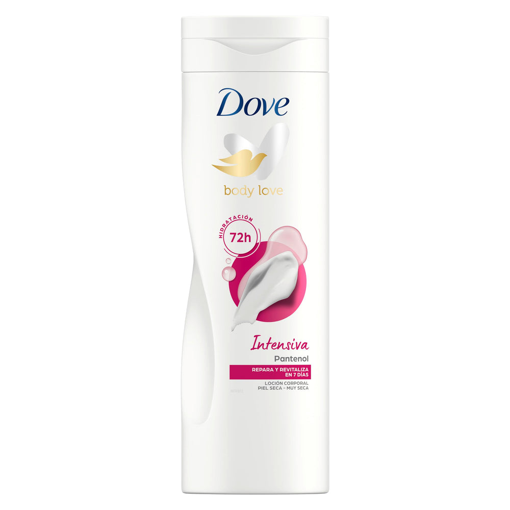Dove Intense Nourishment bottle 250ml highlights deep moisture for dry skin.
