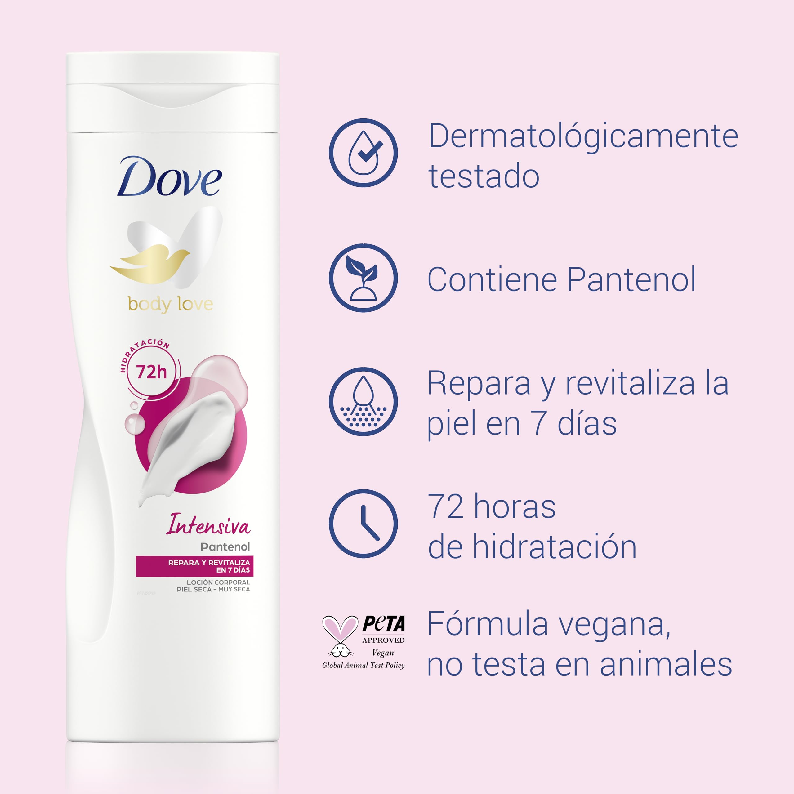 Dove Intense Nourishment label info confirms dermatological testing and usage guidance.