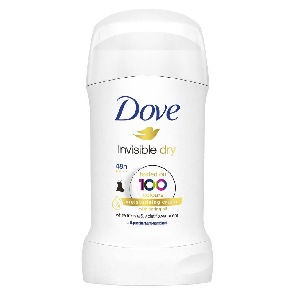 Dove Invisible Dry Stick barra desodorante que ofrece protección invisible para todo el día.