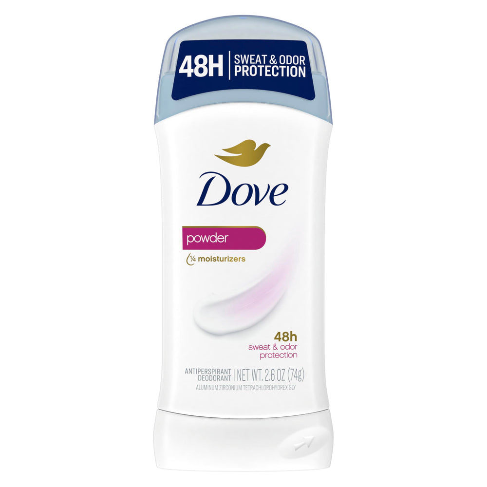 Dove Invisible Solid Powder Deodorant Stick application on underarm for smooth protection all day