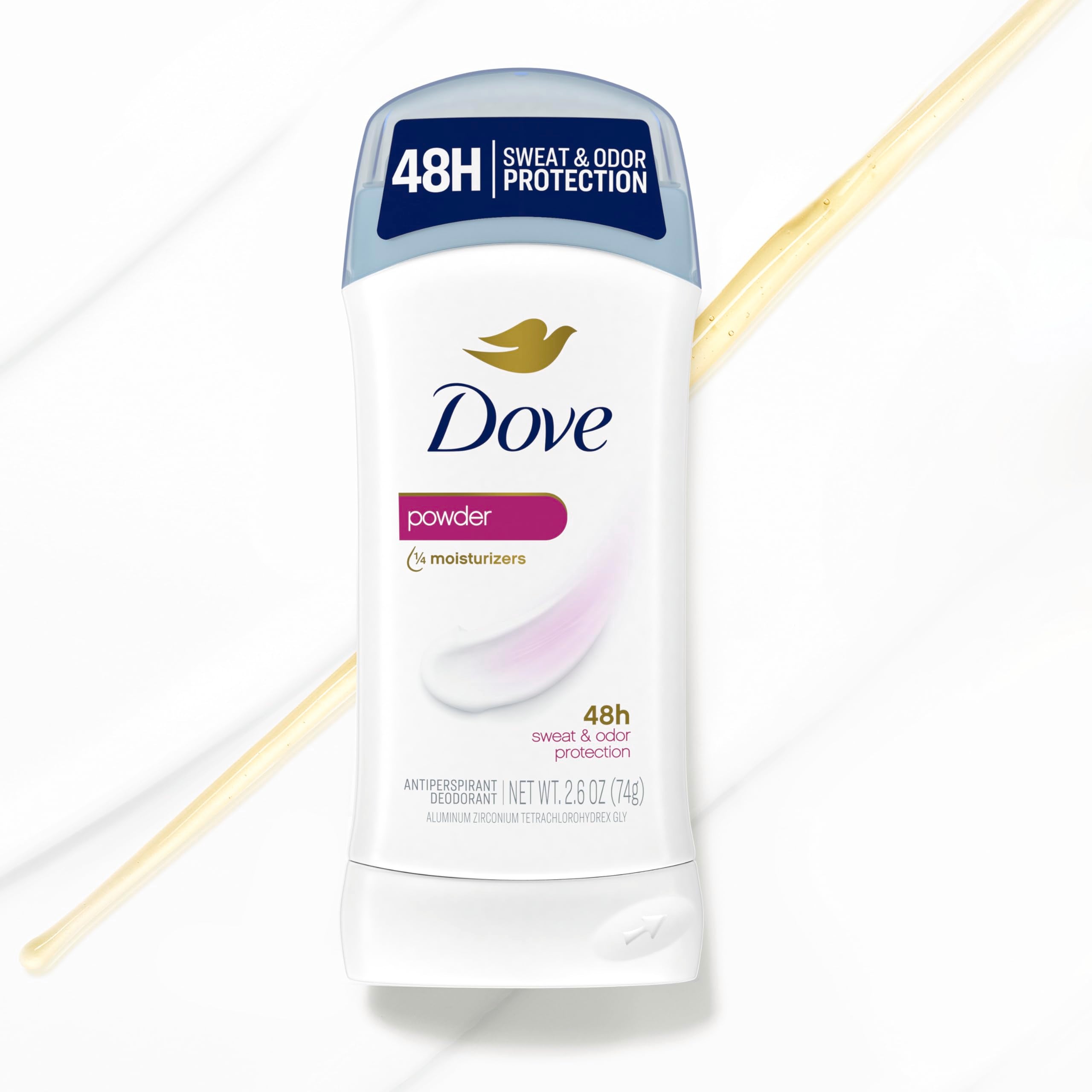 Dove Invisible Solid Powder Deodorant Stick powdery scent for all-day refreshment
