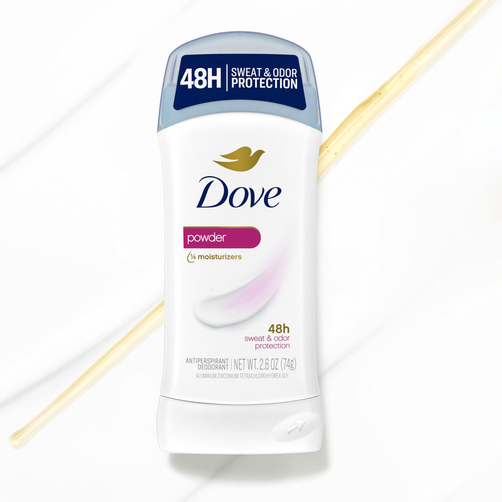 Dove Invisible Solid Powder Deodorant Stick powdery scent for all-day refreshment