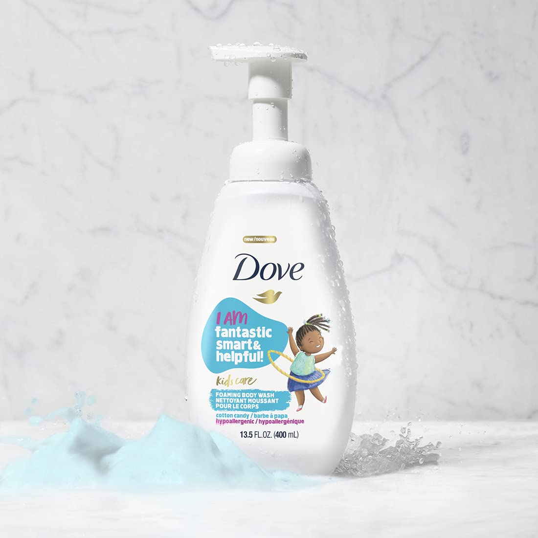 Dove Kids Care tear-free formula bottle featured for gentle cleansing routines