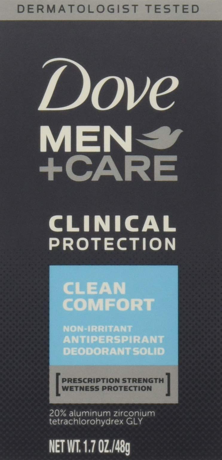 Dove Men+Care 96h protection 4-pack box provides long-lasting wetness protection.