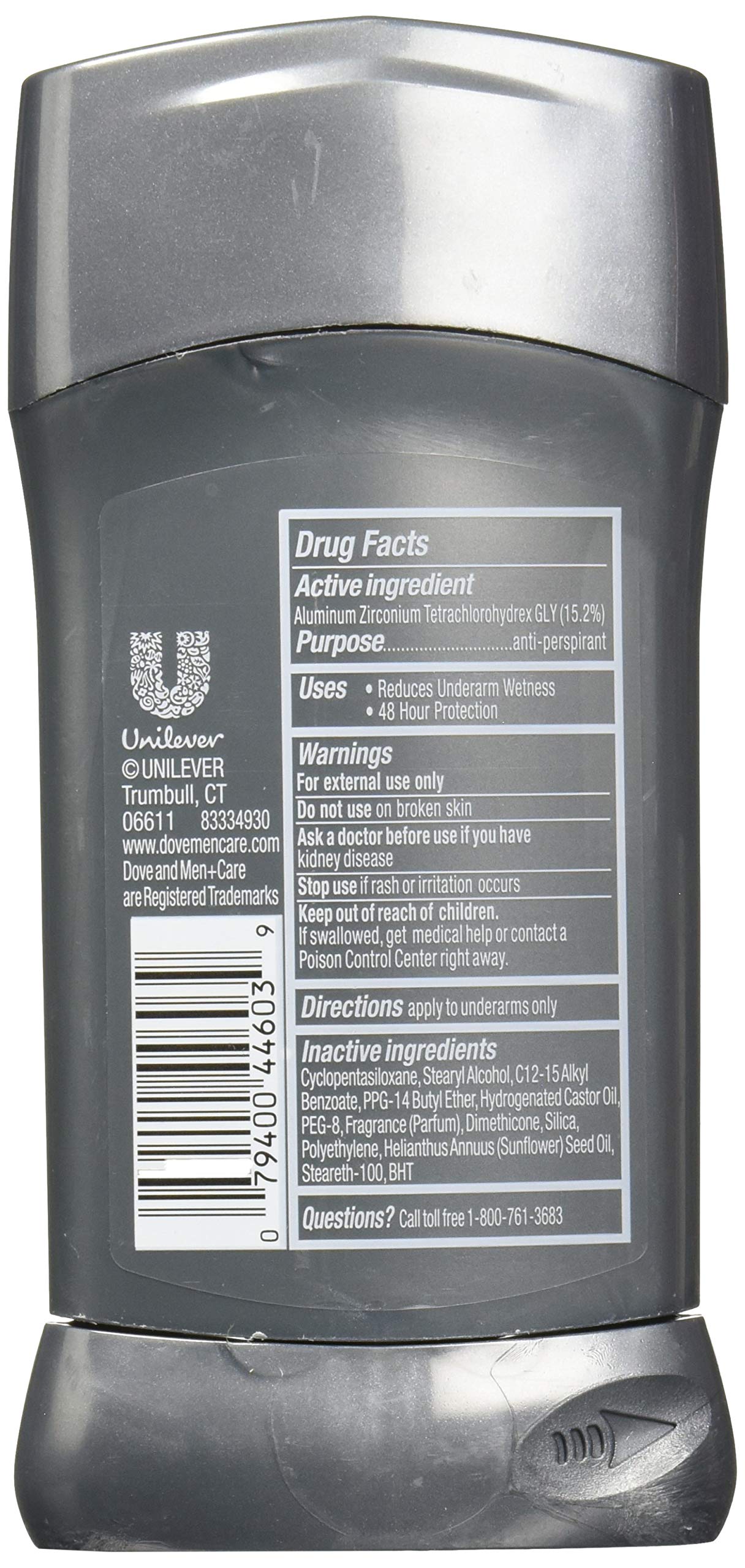 Dove Men+Care Antiperspirant Stick Sensitive Shield close-up during application for comfort