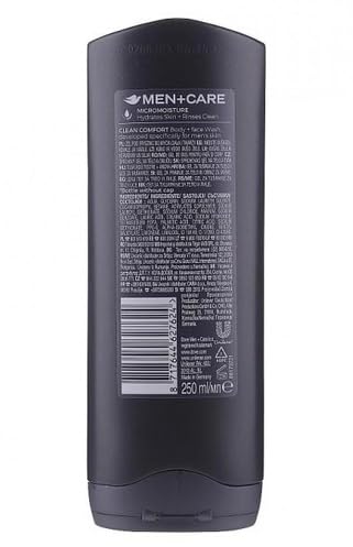Dove Men Care 2-pack bottle label detail highlighting hydrating formula for daily use.