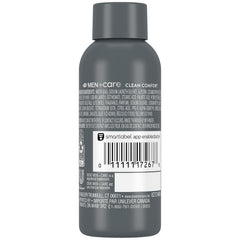 Dove Men+Care Clean Comfort bottle pour shows easy-dispense cleansing for quick showers.