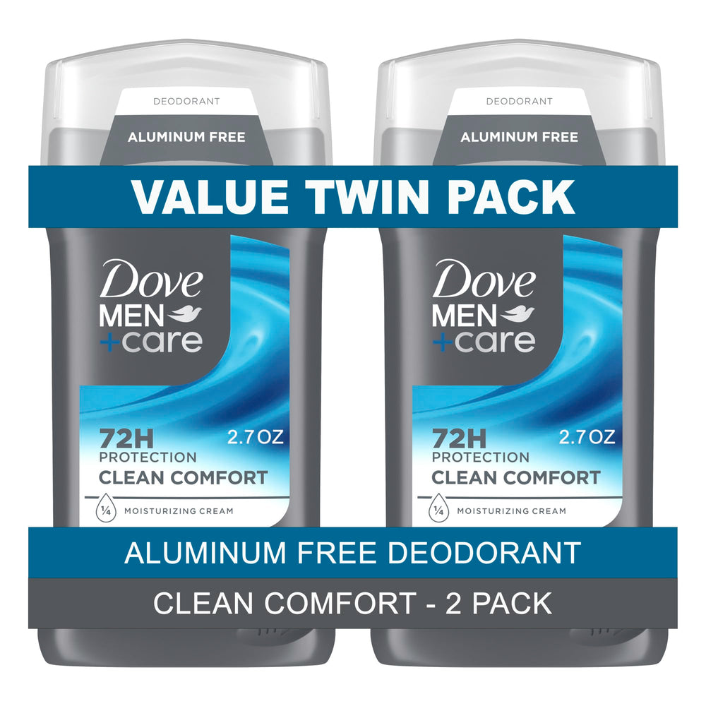 Dove Men+Care Clean Comfort packaging signals reliable underarm protection.
