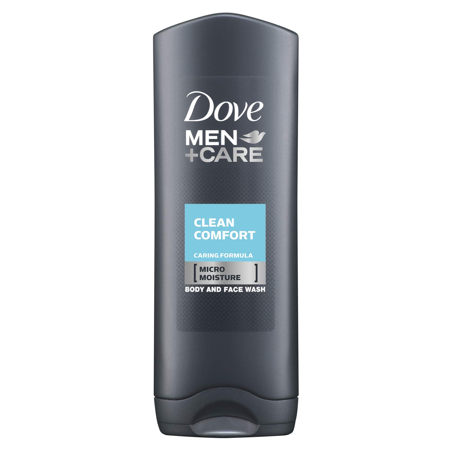 Dove Men Care Clean Comfort packaging and label for easy identification in shower