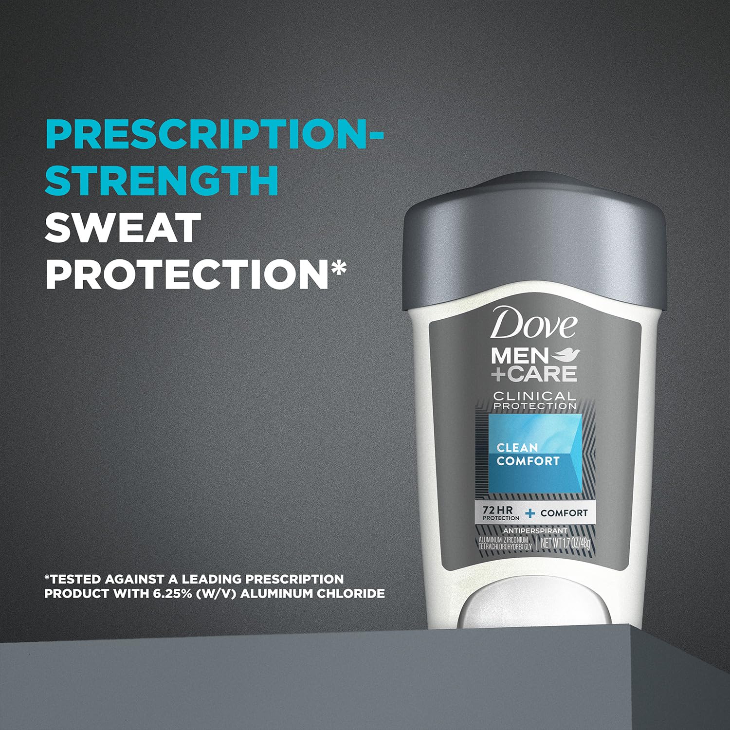 Dove Men+Care moisturizing formula with ¼ moisturizers for comfortable skin.