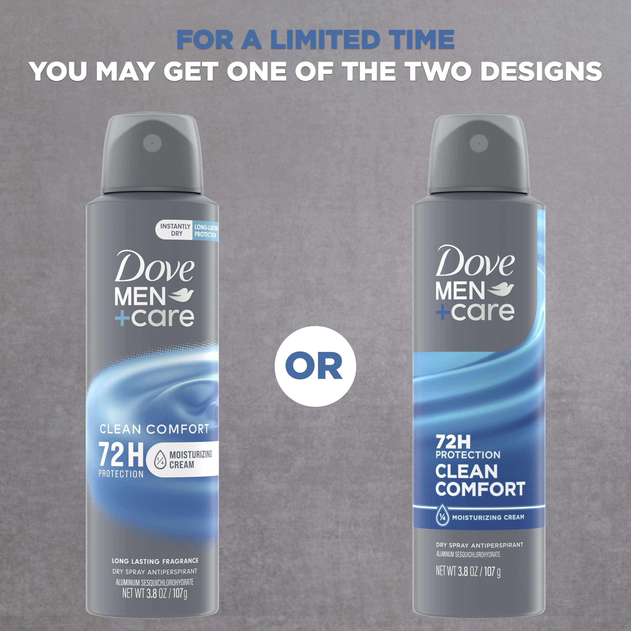 Dove Men+Care Dry spray goes on dry for comfort.