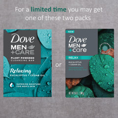 Dove Men+Care eucalyptus bar closeup with foam for gentle cleansing