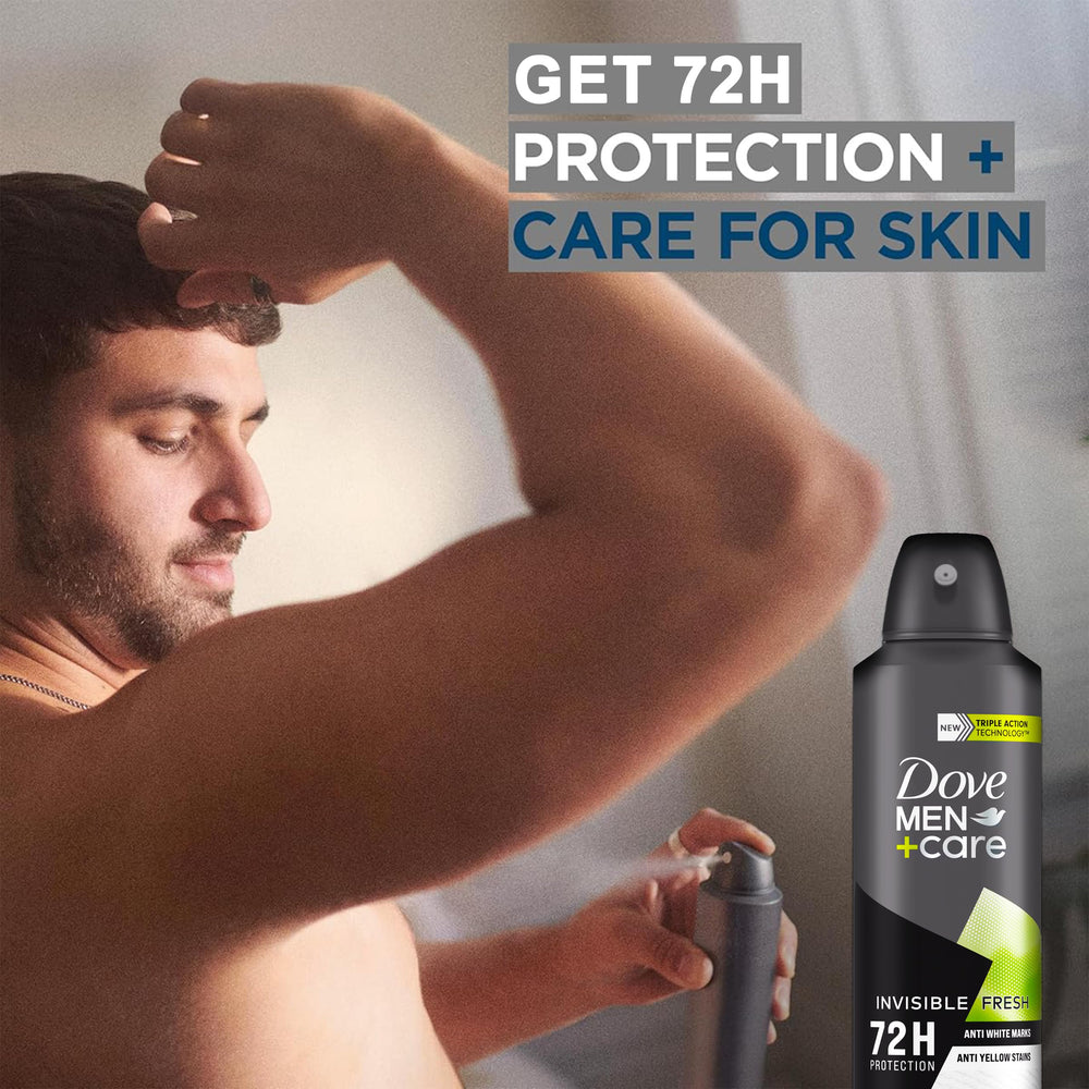 Dove Men+Care Invisible Fresh shows an invisible finish on skin.