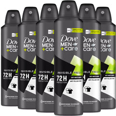 Dove Men+Care Invisible Fresh deodorant spray bottle with long-lasting protection.