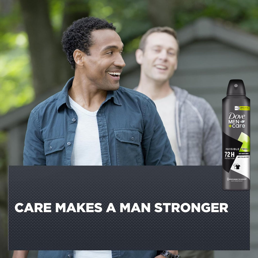Dove Men+Care Moisturizer technology helps prevent underarm dryness.