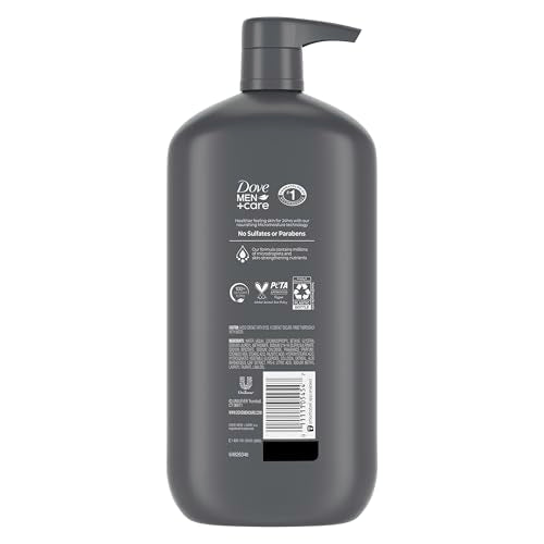 DOVE MEN + CARE Sensitive Skin body wash foam lather for smooth skin.