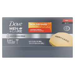 Dove Men+Care Skin Defense Bar in hand demonstrating easy cleansing