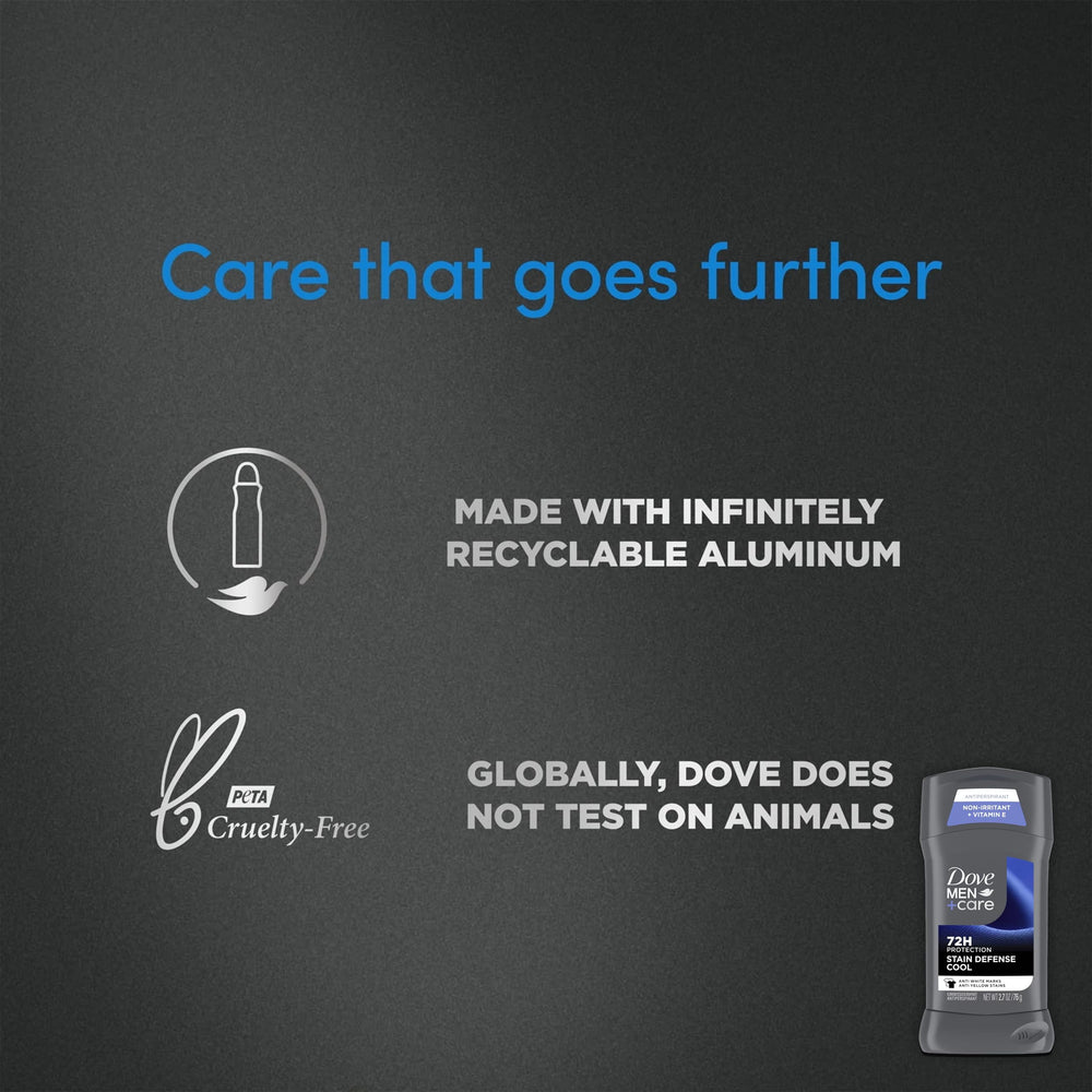Dove Men+Care moisturizing cream and vitamin E supports comfortable underarm skin.