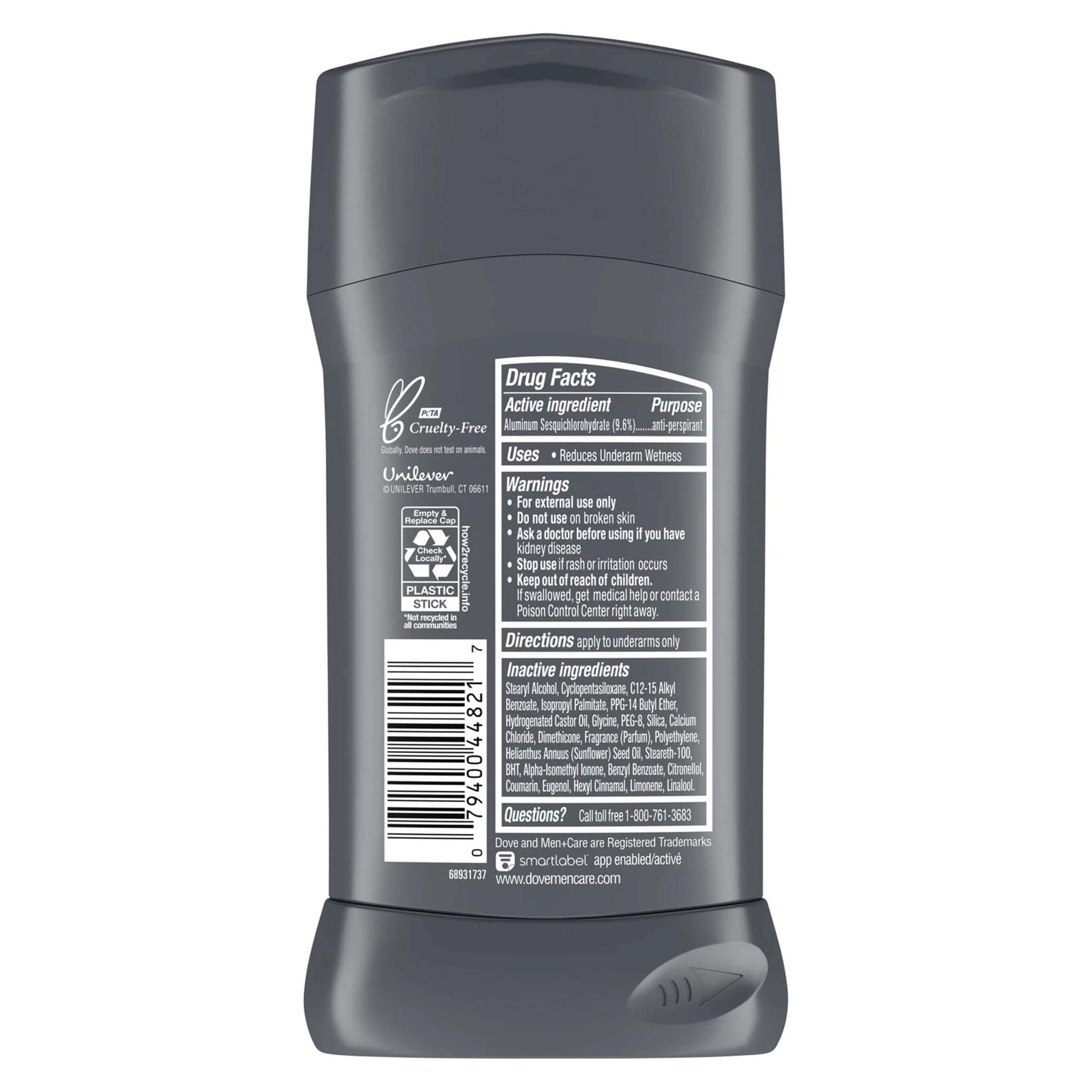 Dove Men+Care stain defense anti-yellow stains reduces visible staining on fabrics.