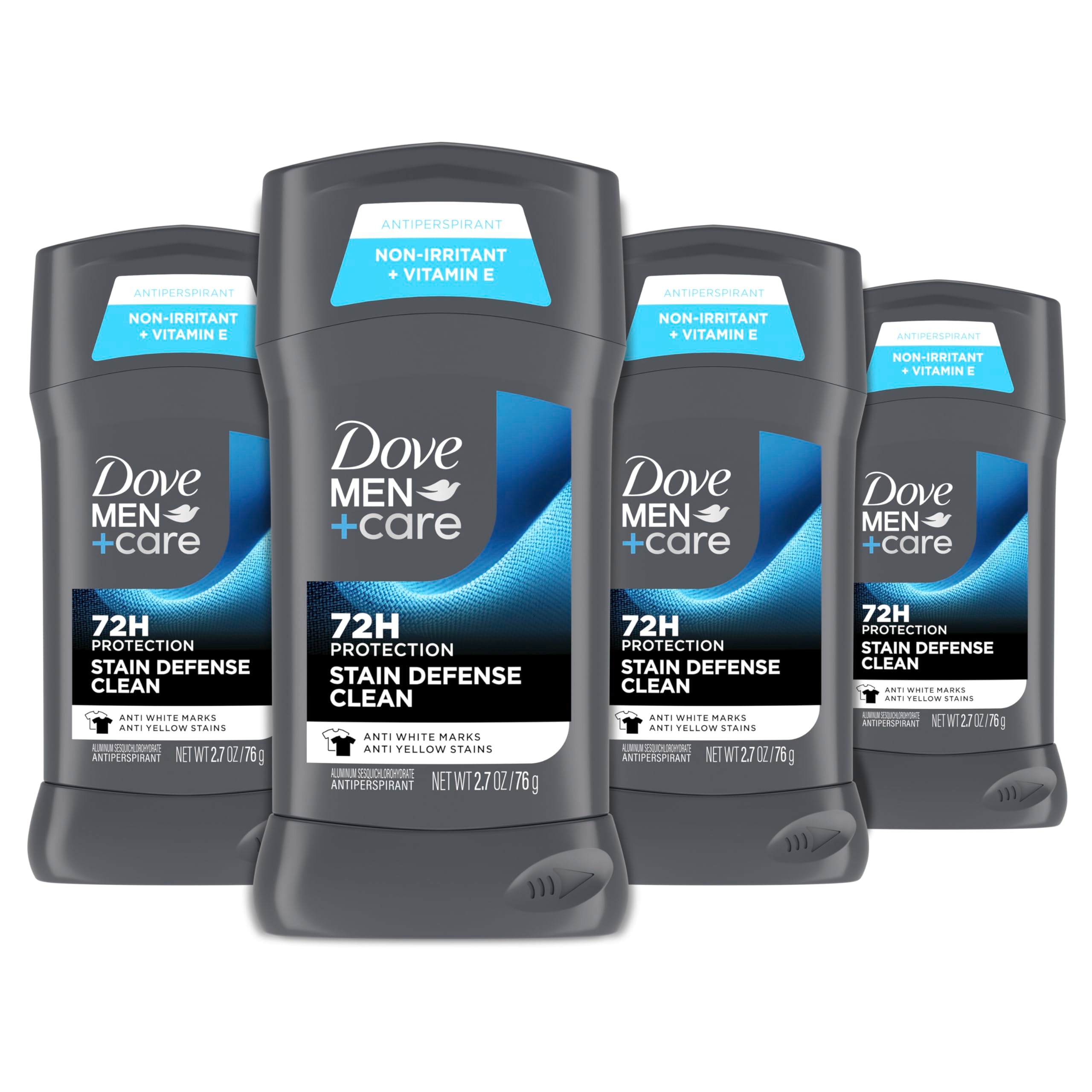 Dove Men+Care Stain Defense Clean front view shows daily protection.